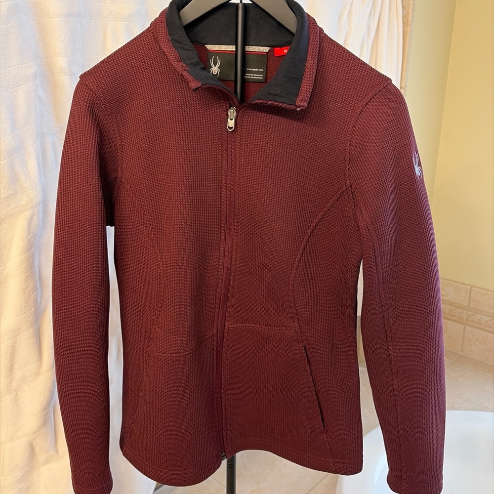 Spyder Women’s Maroon Full-Zip Sweater Jacket